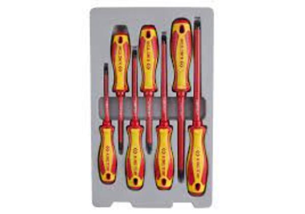 KING TONY SCREWDRIVER SET ELECTRICAL 1000V VDE 7PC | 30617MR