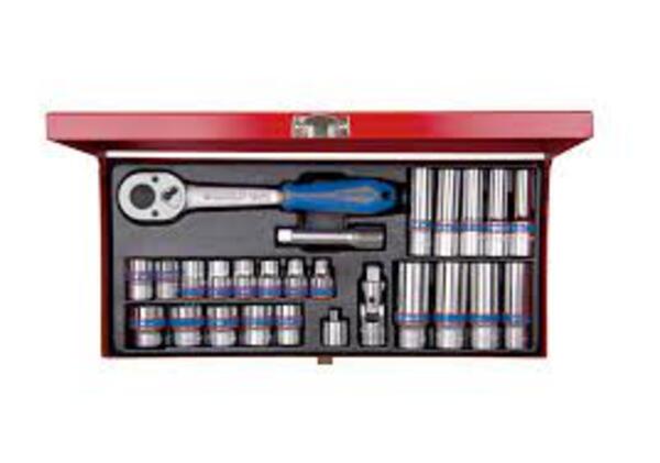 KING TONY 26PC 3/8" Drive Standard & Deep Socket Set 7-19mm | 3527MR