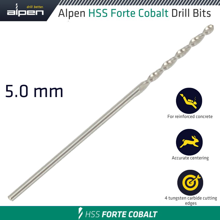 ALPEN - HSS FORTE COBALT DRILL BIT 5MM ALP18305