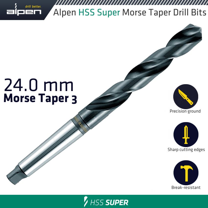 ALPEN - HSS SUPER 24MM MORSE TAPER 3 SHANK ALP20224