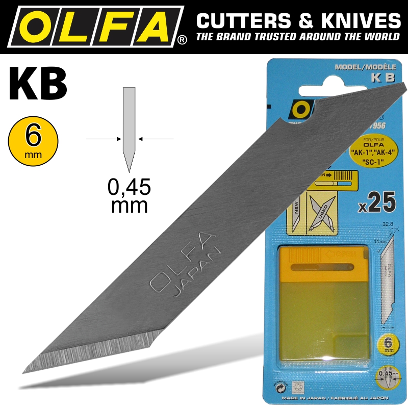 OLFA BLADES KB 2 5/PACK 6MM BLA KB
