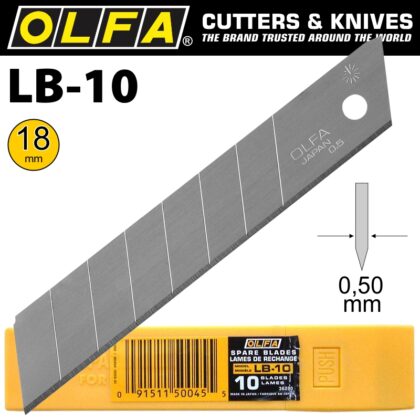 OLFA BLADES LB-10 10/PACK 18MM BLA LB10