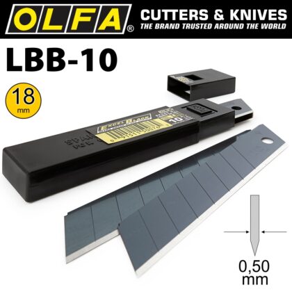 OLFA BLADES EXCEL BLACK 10 PACK ULTRA SHARP 18MM BLA LBB10