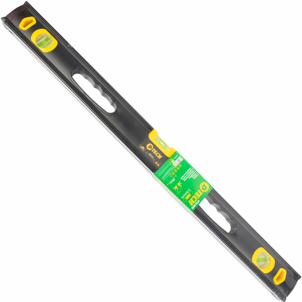 D-TECH - SPIRIT LEVEL BEAM 800MM X 1.6MM 3 X VIAL 0.5MM ACCUR. ALUM. DTSL0080