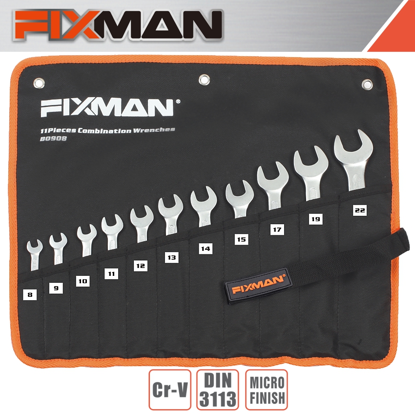 FIXMAN 11PCS COMBINATION SPANNER SET 8-9-10-11-12-13-14-15-17-19-22 FIX B0908