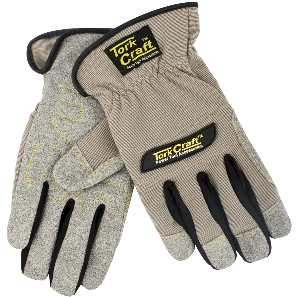 TORK CRAFT - MECHANICS GLOVE 3X- LARGE SYNTHETIC LEATHER PALM SPANDEX BACK GL15