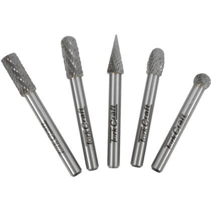 TORK CRAFT - ROTARY BURR SET 5 PC ASSTD 8MM DIA TUNGSTEN M6502