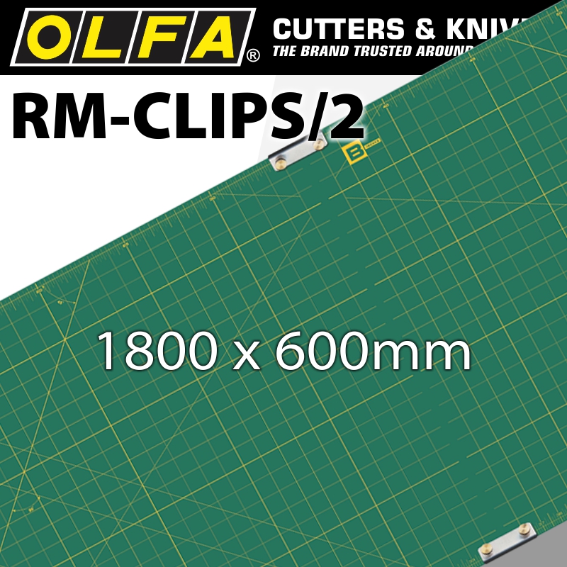 OLFA MAT SET 900 X 600MM X 2 INCL 2 JOINING CLIPS FOR ROTARY CUTTERS MAT RM-CLIPS2