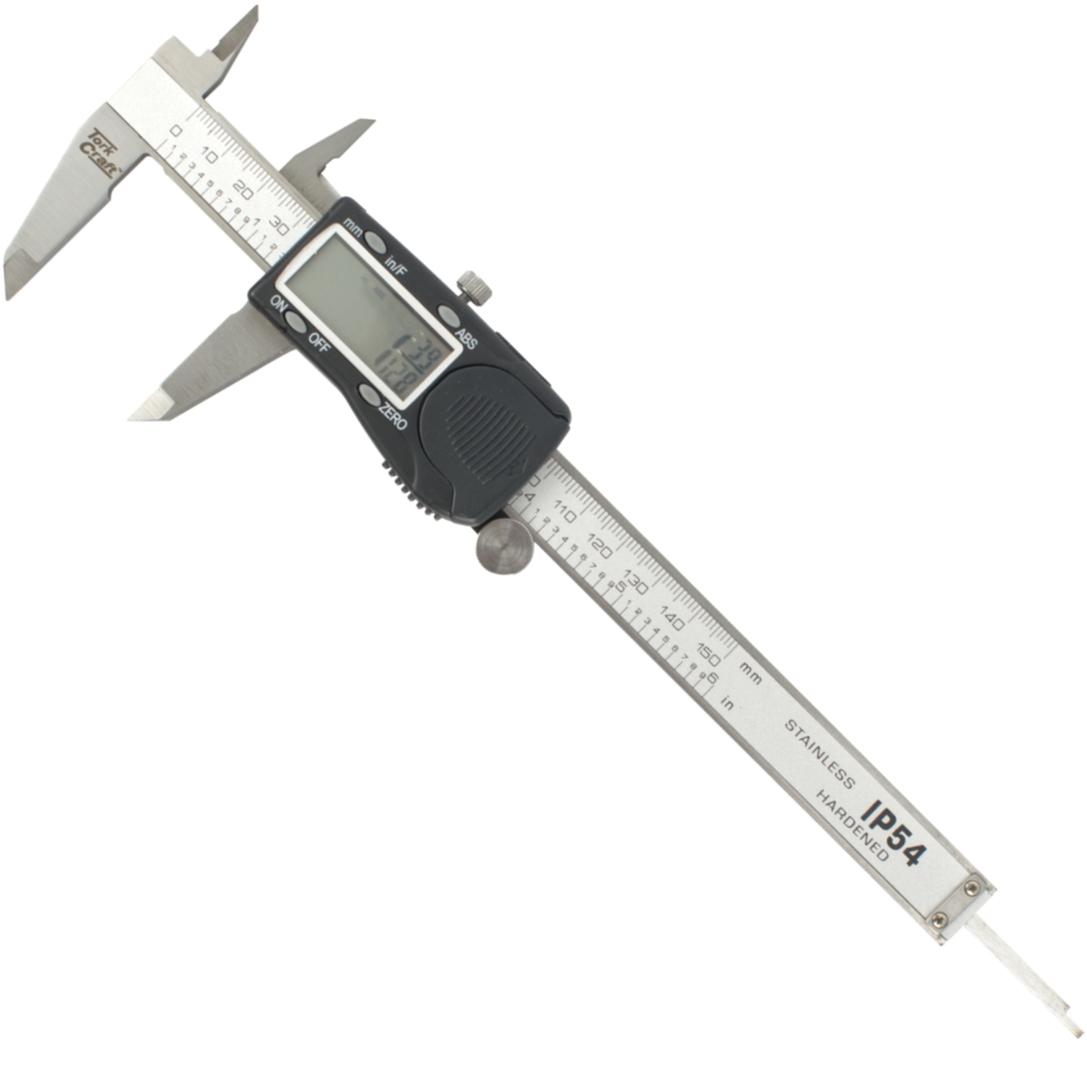 TORK CRAFT - VERNIER DIGITAL 150MM S/STEEL 0.01MM ACC. ABS FUNC. IP54 METRIC / INCH ME12150