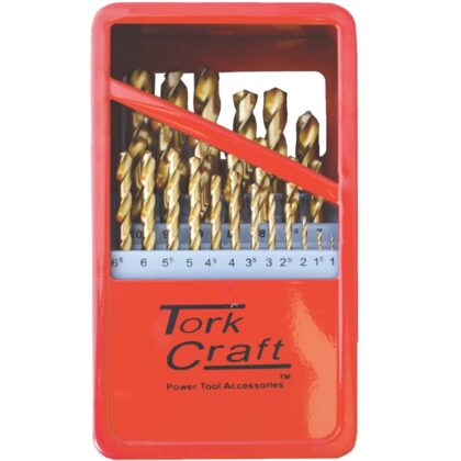 TORK CRAFT - DRILL BIT SET 25PCE TIN. COATED METAL CASE NR02025