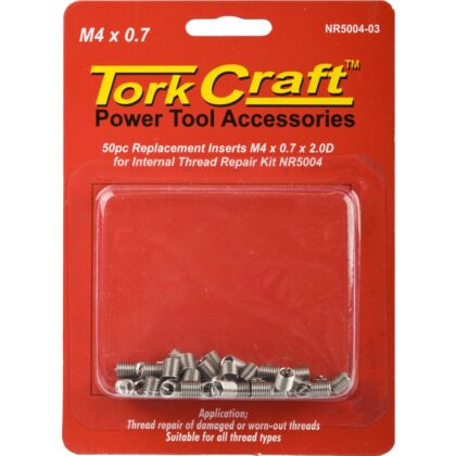 TORK CRAFT - THREAD REPAIR KIT M4 X 0.7 X 2.0D REPL. INSERTS FOR NR5004 NR5004-03