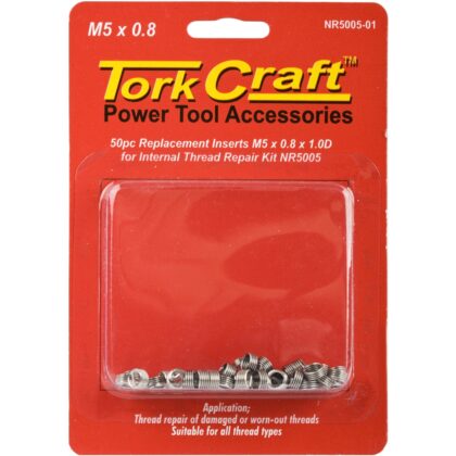 TORK CRAFT - THREAD REPAIR KIT M5 X 0.8 X 1.0D REPL. INSERTS FOR NR5005 NR5005-01