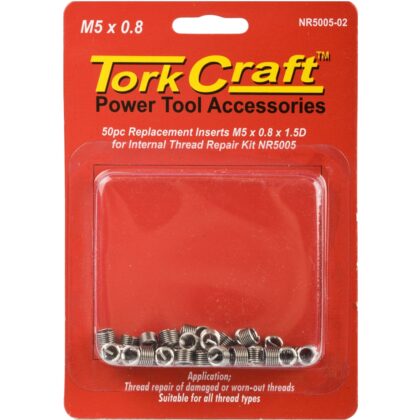 TORK CRAFT - THREAD REPAIR KIT M5 X 0.8 X 1.5D REPL. INSERTS FOR NR5005 NR5005-02