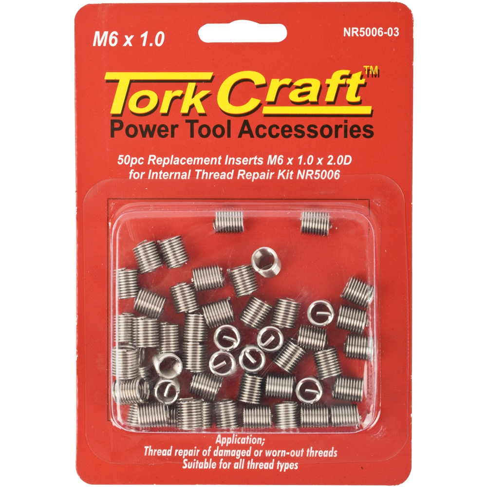 TORK CRAFT - THREAD REPAIR KIT M6 X 1.0 X 2.0D REPL. X50 INSERTS FOR NR5006 NR5006-03