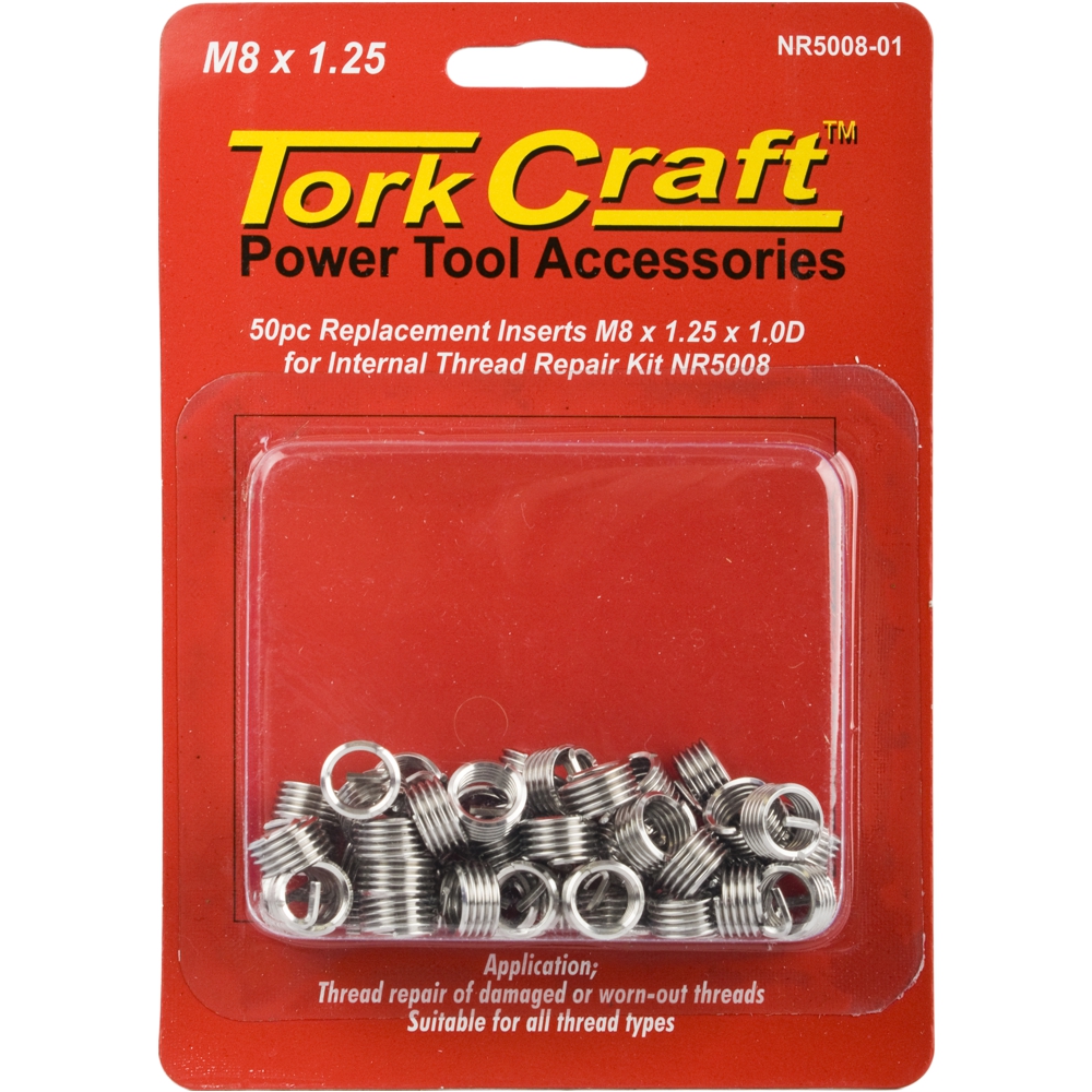 TORK CRAFT - THREAD REPAIR KIT M8 X 1.25 X 1.0D REPL. INSERTS FOR NR5008 NR5008-01