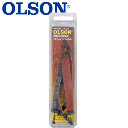 OLSON - SCROLL SAW SANDER 5"125MM X 1/2"120G PIN END 4PC SSB91512BL