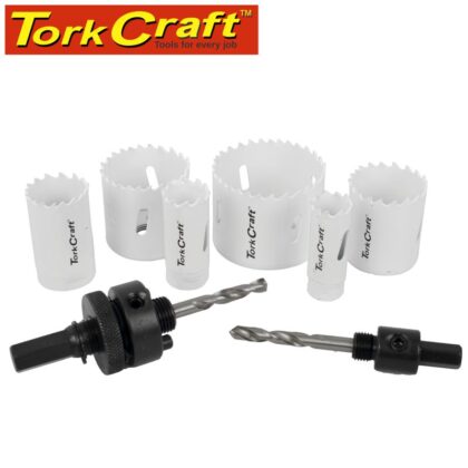 TORK CRAFT - HOLESAW SET 9PC IN CASE BI-METAL 19 22 29 38 44 57MM TCHSK09P