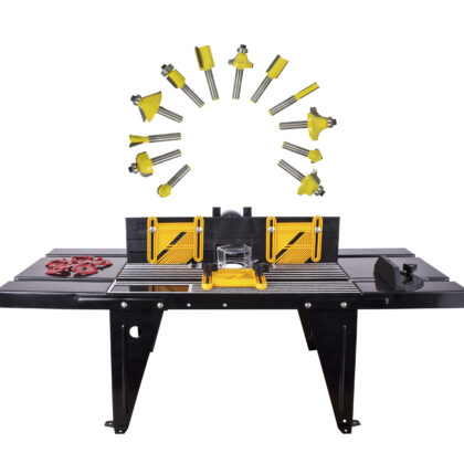 TORK CRAFT - ROUTER TABLE RT001 C/W 12PC 1/4 SHANK ROUTER BIT SET DY012B AG TORKIT004