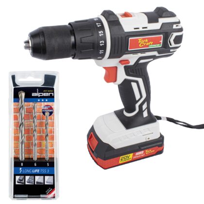 TORK CRAFT - IMP DRIVER TC20030 WITH MASONRY DRILL SET ALP TSS3 TORKIT038