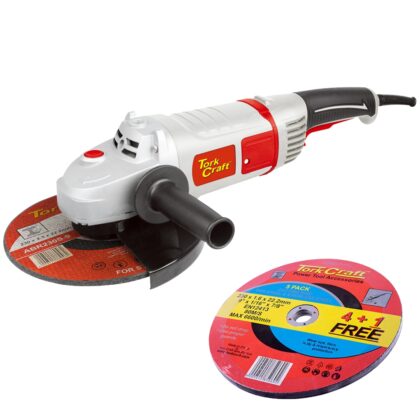 TORK CRAFT - ANGLE GRINDER 230MM TCAG0230 C/W COMBO105 230MM STEEL CUTTING DISCS TORKIT230S