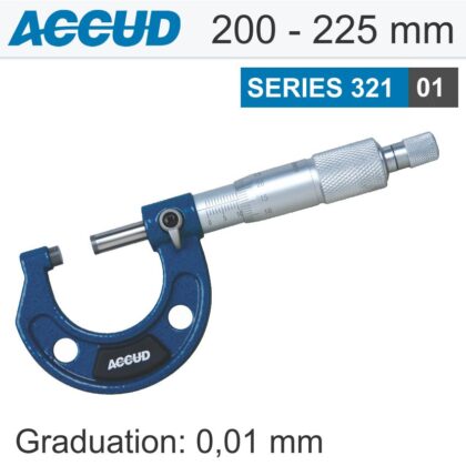 ACCUD - OUTSIDE MICROMETER 200-225MM 0.008MM ACC. 0.01MM GRAD. AC321-009-01