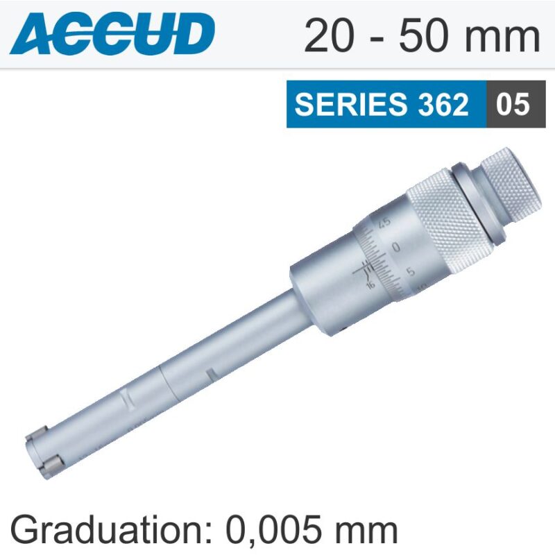 ACCUD - 3 POINTS INSIDE MICROMETER SET 20-50MM (MICROMETERS INC. 20-25, 25-30, AC362-509-05