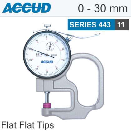 ACCUD - THICKNESS GAUGE 30MM 0.03MM ACC. CERAMIC ANVIL 0.01MM GRAD. AC443-030-11