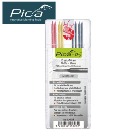 PICA REFILLS DRY - BASIC SET OF 8 LEADS - 2 X RED, 2 X YELLOW, 4 X GRAPHITE PICA4020