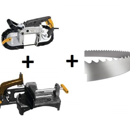 OPTIMUM Hand band saw quantum SQ-V10 + Work table for mitre cuts + Spare blade COMBO SPECIAL (1)
