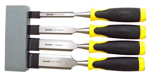 DEAMARK 4PC CHISEL SET WITH SHARPENING STONE SA-CHI001 - DECBC400