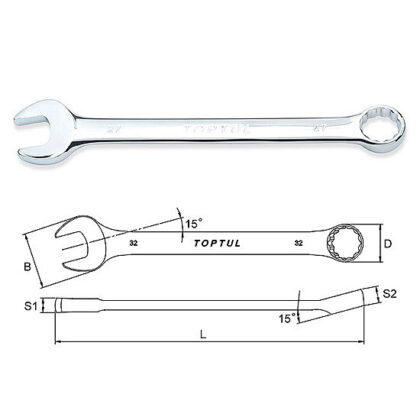 TOPTUL - 15 MM.STD COMB WRENCH AAAB1515