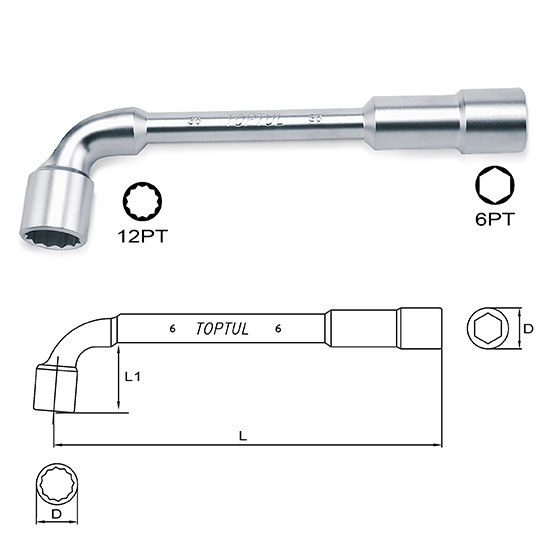 TOPTUL - 21mm ANGLED SOCKET WRENCH AEAE2121