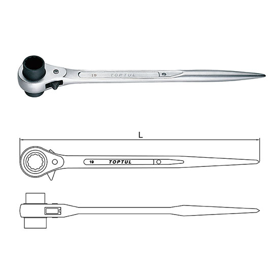 TOPTUL - 26x29 DOUBLE SOCKET RATCHET WRENCH AEAH2629