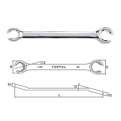 TOPTUL - 11/16 x 3/4 FLARE NUT WRENCH (IMPERIAL) AFAA2224