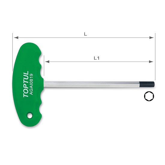 TOPTUL - 8 MM T-TYPE HEX KEY WRENCH AGAI0819