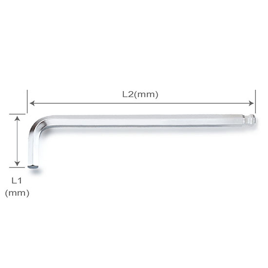 TOPTUL - 6 MM EX-LONG BALL POINT KEY WRENCH AGBE0619