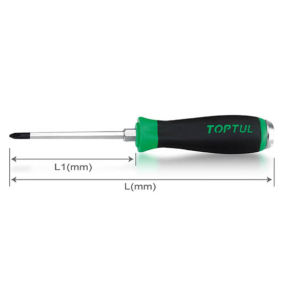 TOPTUL - PH1 X 75mm GO-THRU PHILLIP SCREWDRIVER FBGB0108