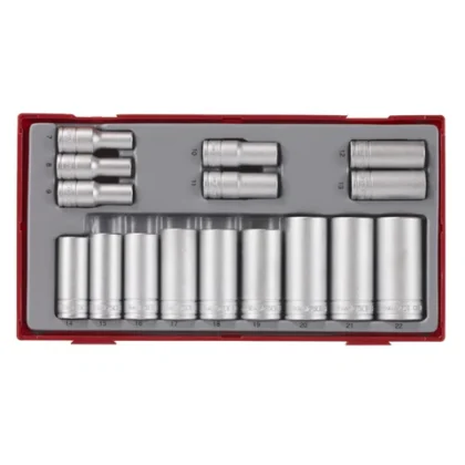 TENG TOOLS - 3/8inch SOCKET SET 12 PT TT1 16 PIECES - TT381612