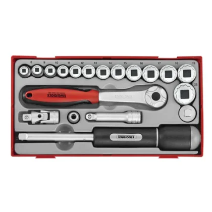TENG TOOLS - 3/8inch SOCKET SET 12 PT TT1 19 PIECES - TT381912