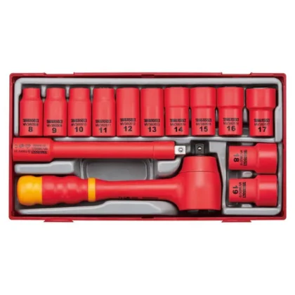 TENG TOOLS - 14PC 3/8inch Drive Metric Insulated Socket Set - TTV3814