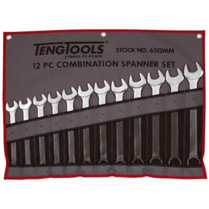 TENG TOOLS - 12PC Combination Spanner Set 20-32mm - Tool Roll - 6512MM