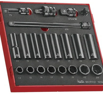 TENG TOOLS - 21PC 1/2'' Drive Impact Socket Set in EVA Foam - TED9121