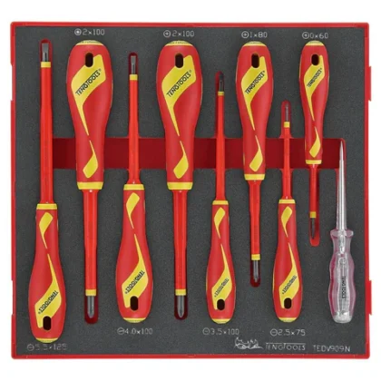 TENG TOOLS - 9PC 1000 Volt Insulated Screwdriver Set in EVA - TEDV909N
