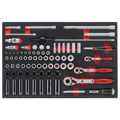 TENG TOOLS - 77PC 1/4inch 3/8inch & 1/2inch Drive Socket Set in EVA Foam - TTESK77