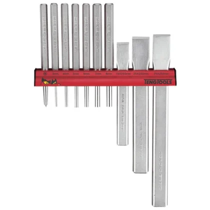 TENG TOOLS - 10PC Pin Punch And Chisel Wall Rack - WRPC10