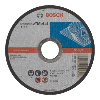 BOSCH PROFESSIONAL - Straight cutting Standard Metal A 60 T BF, 115, 22,23, 1,6 (25 PACK) - 2608603163